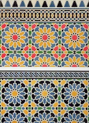 Carreaux muraux du mihrab de la mosquée de Cheykhoun, de 